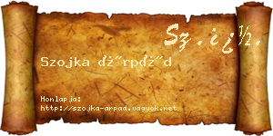 Szojka Árpád névjegykártya